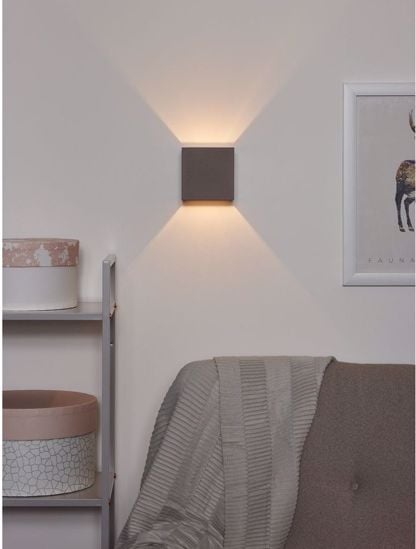 Picture of Cube wall lamp concrete effect for indirect light up and down