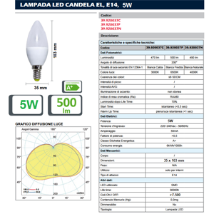 Picture of Life electronics led bulb candle e14 5.5w 3000k