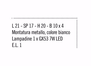 Picture of Applique led metallo bianco design moderna luce indiretta
