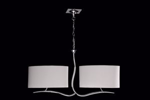 Mantra eve chrome - off white suspension light chromed body 2 white lampshades