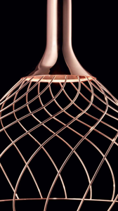 Picture of Led vintage pendant light 26cm copper openwork mongolfier