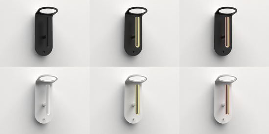 Led wall light modern design with on/off switch black and gold 2nights