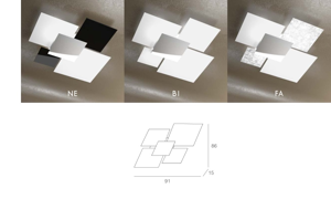 Picture of Top light shadow ceiling lamp 91cm black and white