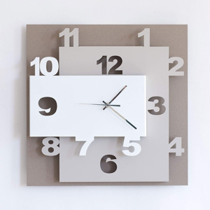 Picture of Orologio da parete moderno beige nocciola bianco