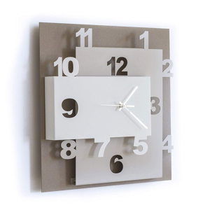 Picture of Orologio da parete moderno beige nocciola bianco
