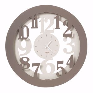 Picture of Orologio da parete moderno rotondo avorio tortora metallo