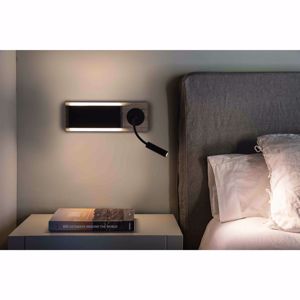 Applique per testata camera da letto marrone e nero moderna doppia luce