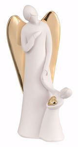 Picture of Statuetta angelo con bimbo ali oro soprammobile