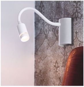 Picture of Applique bianca da parete per comodini camera da letto luce orientabile