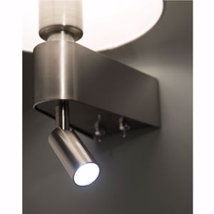 Faro room wall bedside lamp with double led and white shade