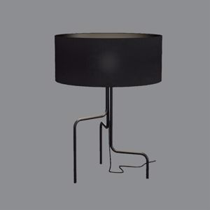 Picture of Lampada da tavolo design moderna metallo paralume tessuto nero