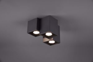 Picture of Plafoniera moderna cubi metallo nero da soffitto per interni multilampada