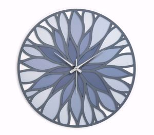 Orologio azzurro da parete moderno rotondo legno design 45cm