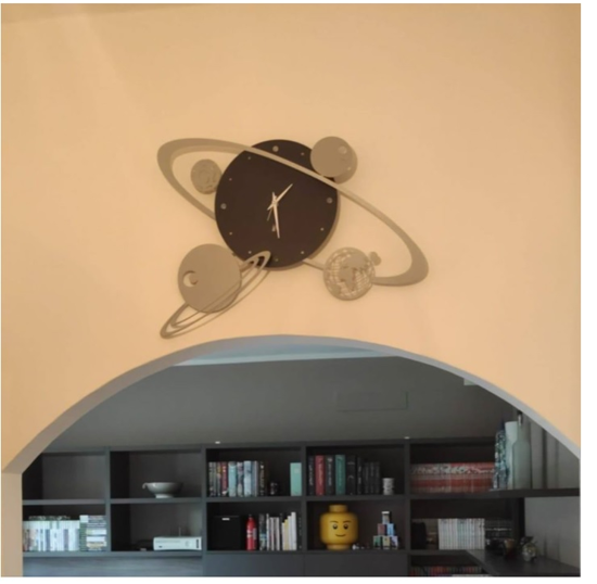 Picture of Arti e mestieri  wall clock solar system black and grey 50cm
