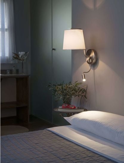 Picture of Faro berni white reading wall lamp with switch