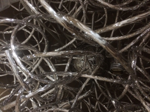 Picture of Lampadario dust sp8 ideal lux moderno fili intrecciati alluminio argentato