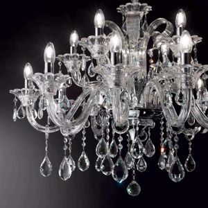 Picture of Grande lampadario classico 15 luci cristallo trasparente per salone