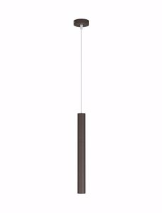 Picture of Lampada tubo a sospensione per isola moderna kena marrone cilindro