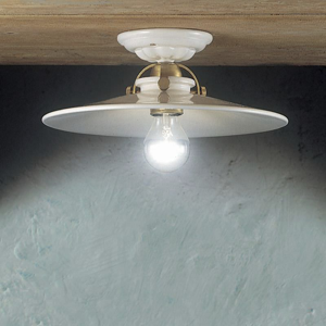 Picture of Ferroluce vintage ceiling light ø31 white polished ceramic handmade diffuser