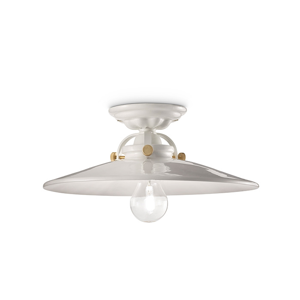 Picture of Ferroluce retro ceiling light ø42 white ceramic and metal elements high quality