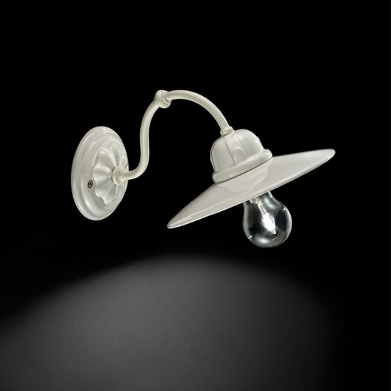Picture of Ferroluce vintage wall light white ceramic and metal