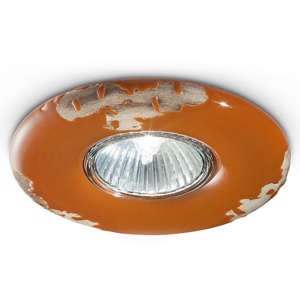 Picture of Ferroluce vintage craft recessed downlight for false ceiling aged-effect ceramic