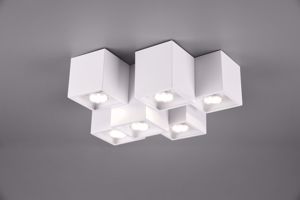 Picture of Plafoniera per salone soggiorno cubi da soffitto metallo bianca 6 luci