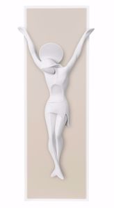Picture of Crocifisso da parete moderno stilizzato legno nocciola promozione fine scorte