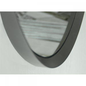 Picture of Specchio da parete rotondo moderno con cornice legno antracite 78cm
