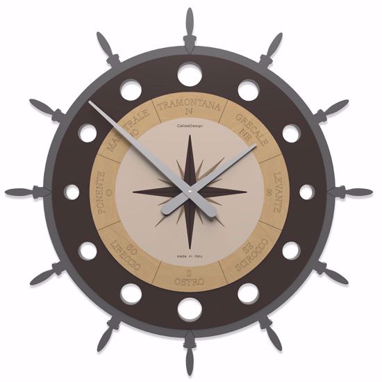 Callea design modern wall clock compass rose chocolate