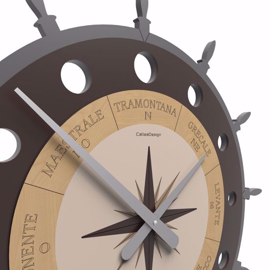 Picture of Callea design modern wall clock compass rose chocolate