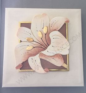 Picture of Artitalia gold flower floreal painting 35x35 gold leaf details