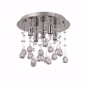Ideal lux moonlight ceiling lamp crystal sphere pl5 chrome