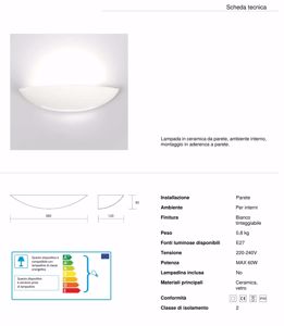 Isyluce plaster wall light in white ceramic 36cm can be decorated