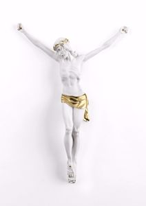 Picture of Crocifisso da parete 16x12 cristo senza croce marmorino bianco oro