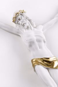 Picture of Crocifisso da parete 16x12 cristo senza croce marmorino bianco oro