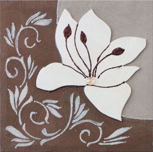 Picture of Artitalia only lily iii handmade wall art glittering and silver foil details 