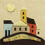 Artitalia italian village hand made wall art 35x35 hand painted with embossed details 
