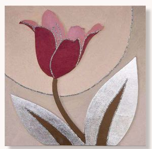 Artitalia small wall art flower 35x35 hand decorated with embossed details