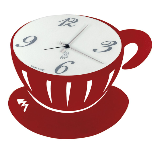 Picture of Arti e mestieri pause wall clock red cup-shaped