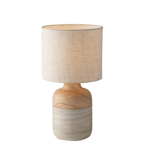 Picture of Lampada da tavolo abat jour ceramica paralume tessuto h41 cm per soggiorno
