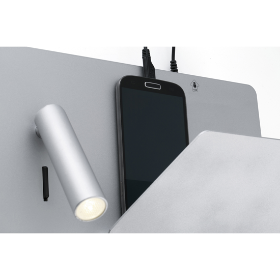 Picture of Faro suau wall bedside lamp led adjustable shelf and usb right