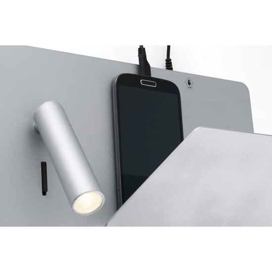Picture of Faro suau wall bedside lamp led adjustable shelf and usb left