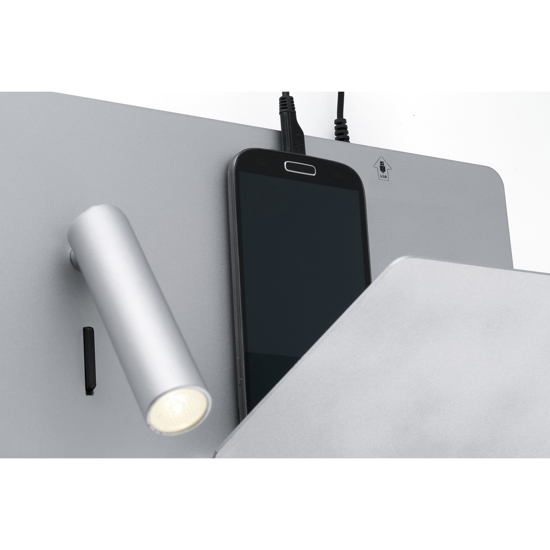 Faro suau wall bedside lamp led adjustable shelf and usb left