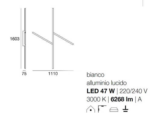 Linea light ma&de xilema led wall or ceiling lamp aluminium