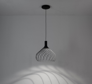 Picture of Ma&de mongolfier led suspension light 40cm black openwork modern design 