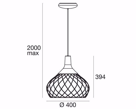 Picture of Ma&de mongolfier led suspension light 40cm black openwork modern design 