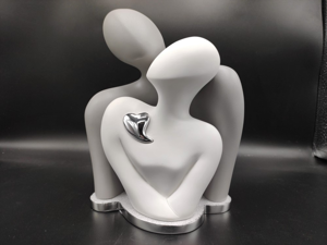 Picture of Memory sculpture lovers white and grey 21cm