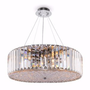 Picture of Lampadario cilindro di vetri cristallo per salotto stile contemporaneo