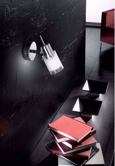Picture of Ideal lux elis ap1 chromed wall lamp and glass diffuser